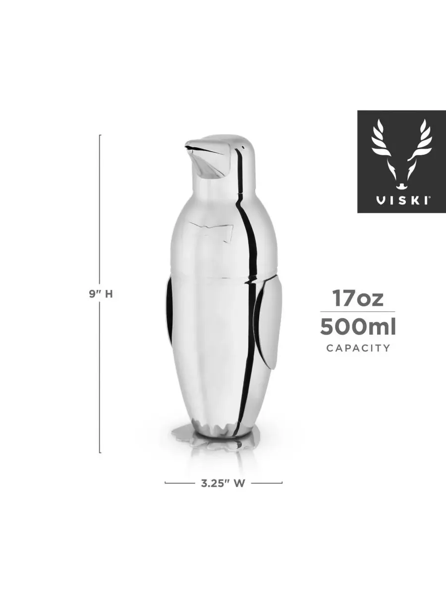 Коктейльный шейкер Irving Penguin, 0,5 л Viski — изображение 7 из 7, серебряный