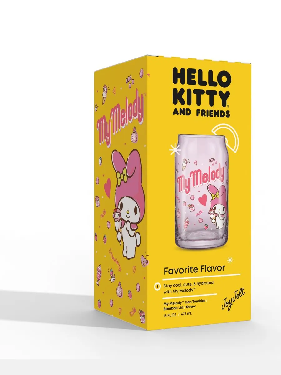 Стакан в форме банки с изображением любимого вкуса Hello Kitty и ее друзей - My Melody, с — изображение 2 из 9, мульти