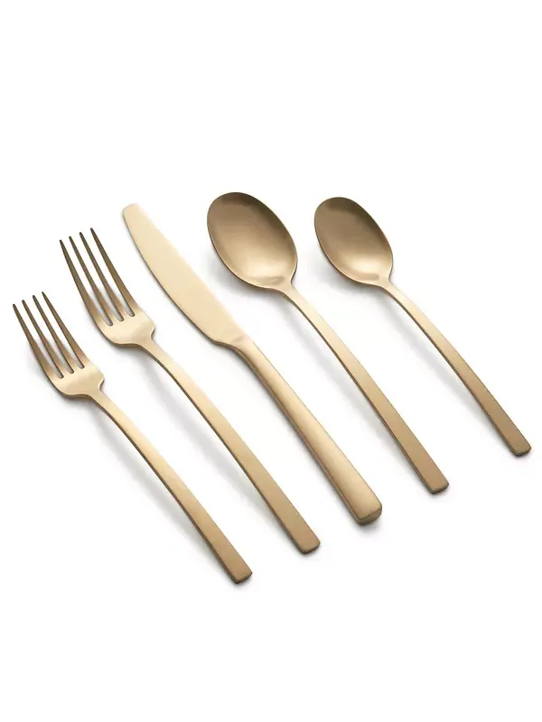 Набор столовых приборов Beacon Gold Satin, 45 предметов, на 8 персон Cambridge Silversmiths — изображение 1 из 4, золото