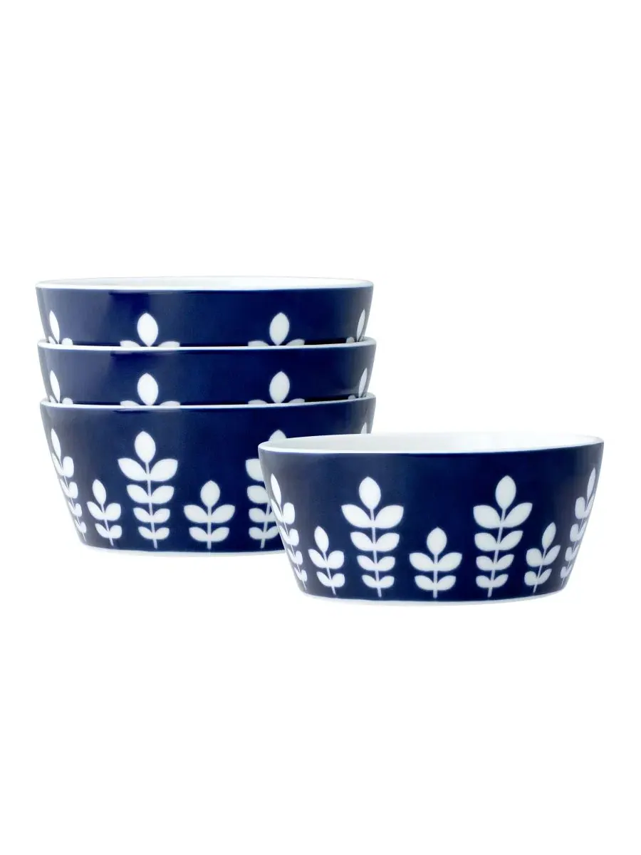 Набор из 4 фруктовых мисок Bluefjord, 14 см , 425 г Noritake — изображение 1 из 2, синий