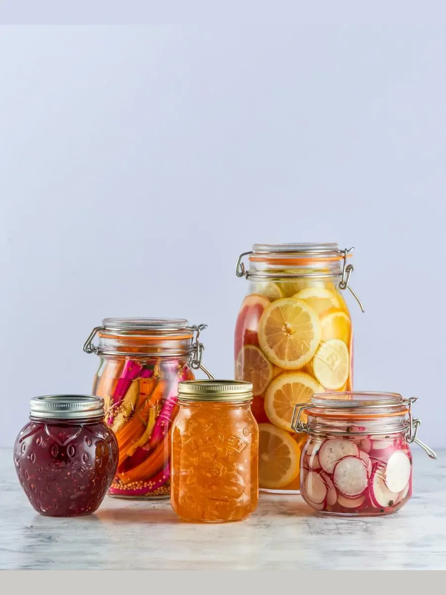 Набор из 4 квадратных банок с защелкивающимися крышками Kilner — изображение 2 из 5, прозрачный