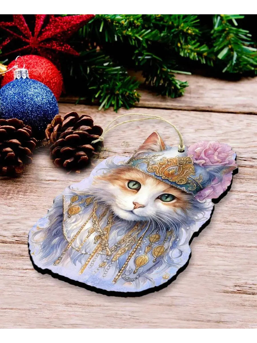 Набор елочных украшений Beautiful Cats Holiday Ornaments Designocracy — изображение 4 из 8, мульти