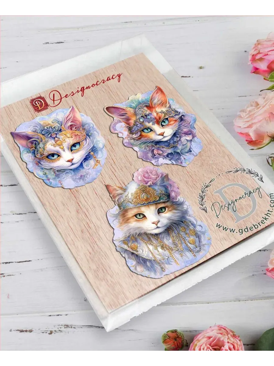 Набор елочных украшений Beautiful Cats Holiday Ornaments Designocracy — изображение 5 из 8, мульти