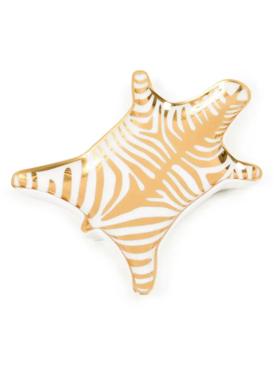 Стопка-подставка Zebra 16 см, фарфор Jonathan Adler — изображение 2 из 3, белый золотистый