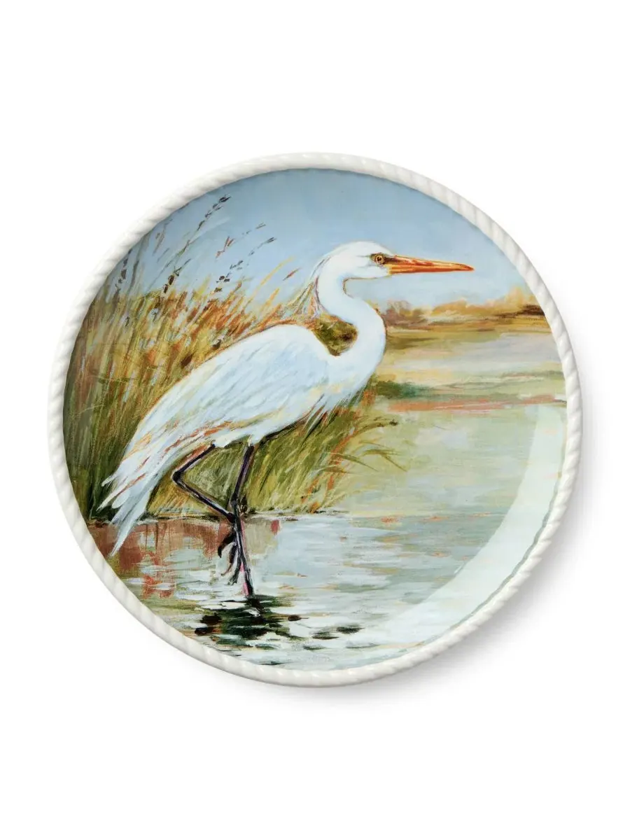 Набор из 4 обеденных тарелок с принтом птиц, Coastal Birds Certified International — изображение 3 из 6, мульти
