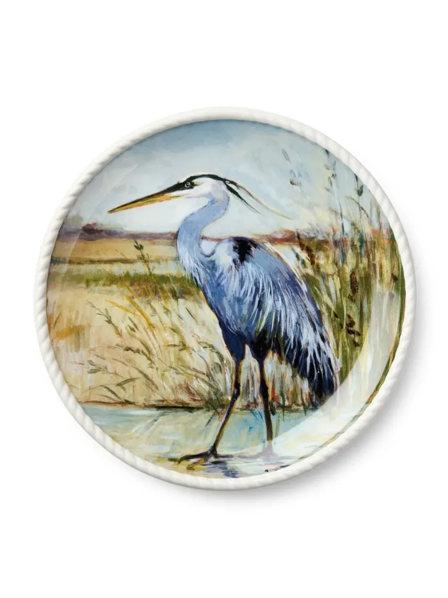 Набор из 4 обеденных тарелок с принтом птиц, Coastal Birds Certified International — изображение 4 из 6, мульти
