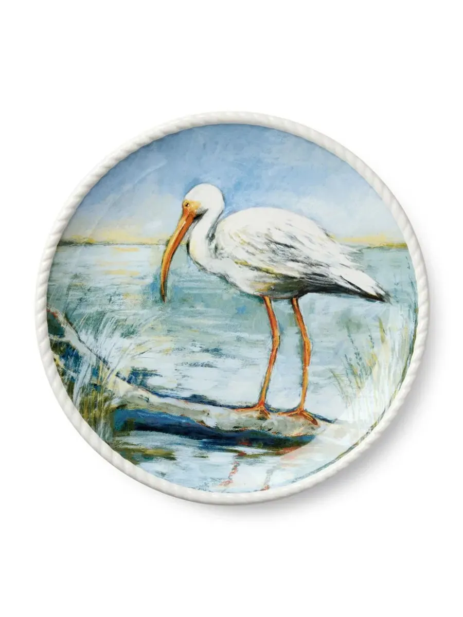 Набор из 4 обеденных тарелок с принтом птиц, Coastal Birds Certified International — изображение 5 из 6, мульти
