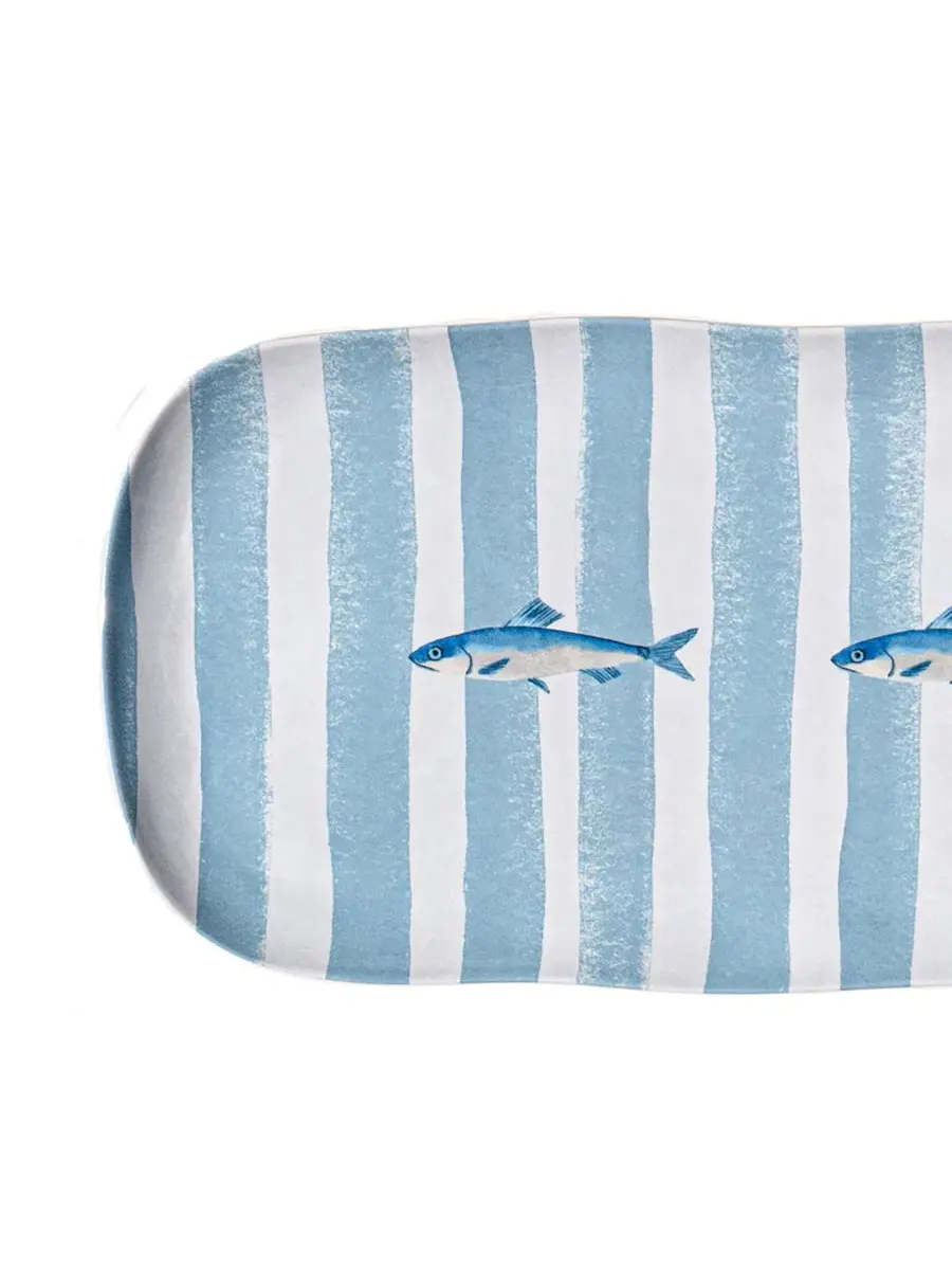 Сервировочное блюдо Sardinia Melamine Stripe 17,5 см Abode Homewares — изображение 2 из 5, синий