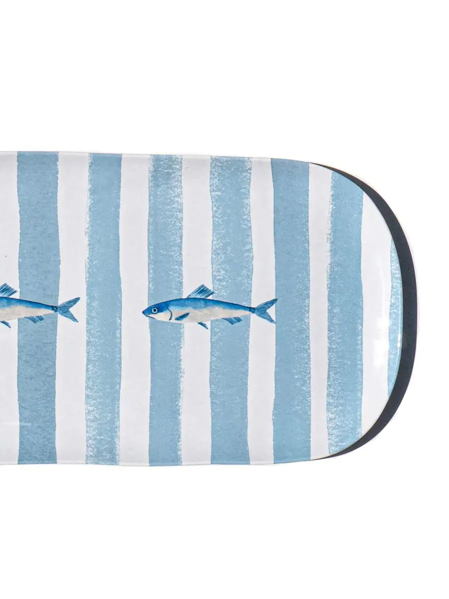 Сервировочное блюдо Sardinia Melamine Stripe 17,5 см Abode Homewares — изображение 3 из 5, синий
