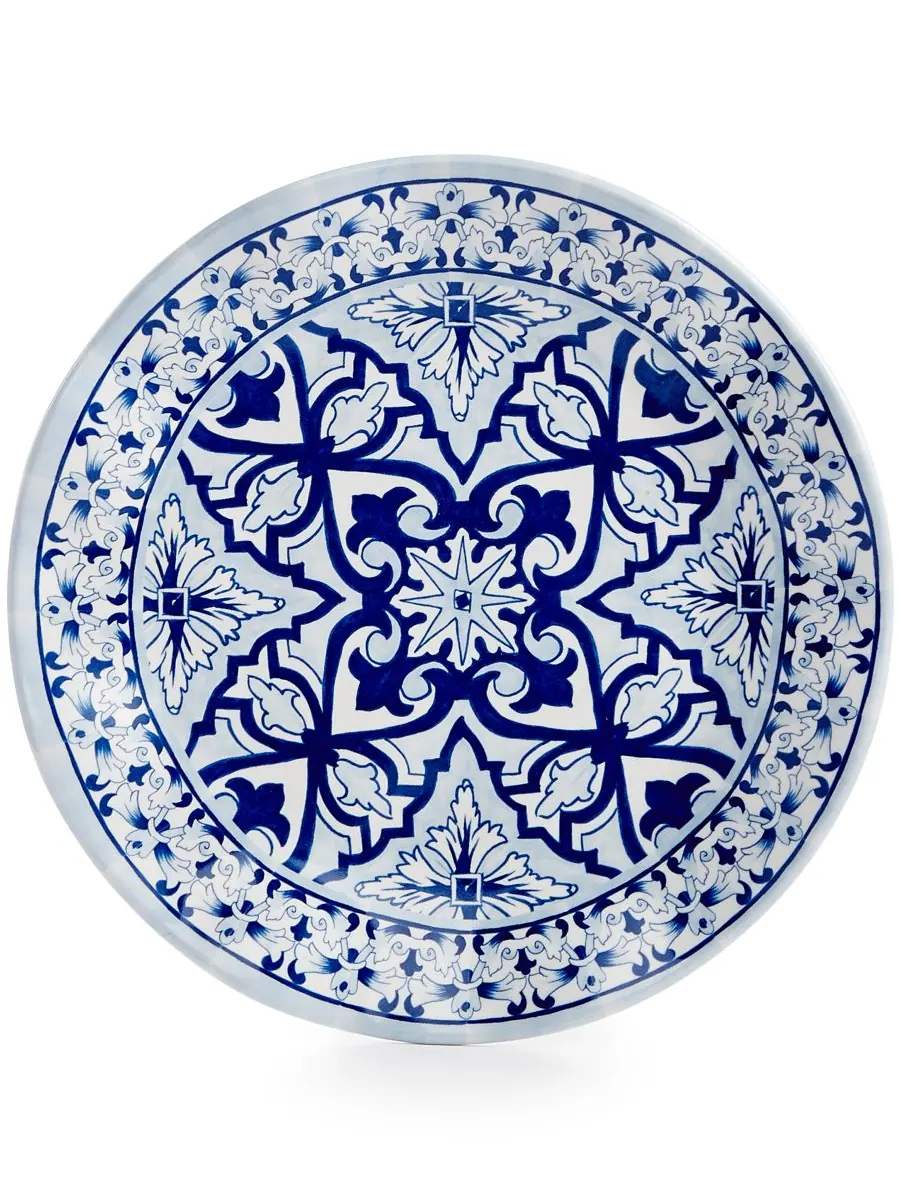 Набор из 4 меламиновых салатниц Talavera Azul Collection, диаметр 8 дюймов Q Squared