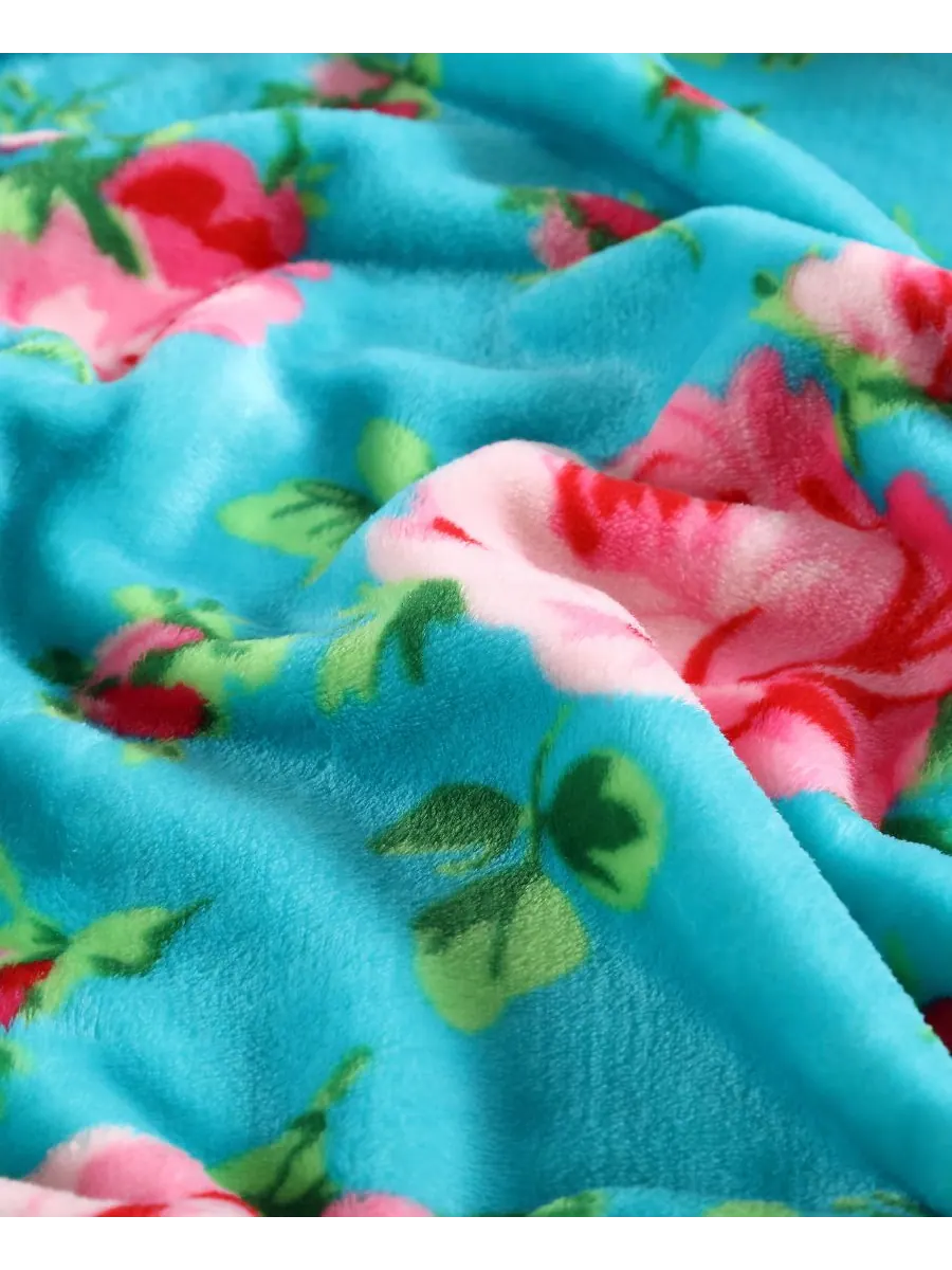 Мягкое плюшевое одеяло bouquet day, размер full/queen Betsey Johnson — изображение 7 из 8, голубой