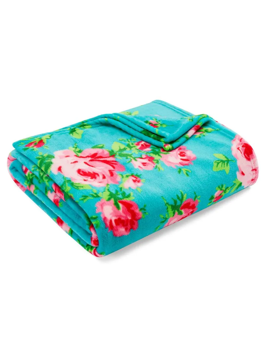 Мягкое плюшевое одеяло bouquet day, размер full/queen Betsey Johnson — изображение 8 из 8, голубой