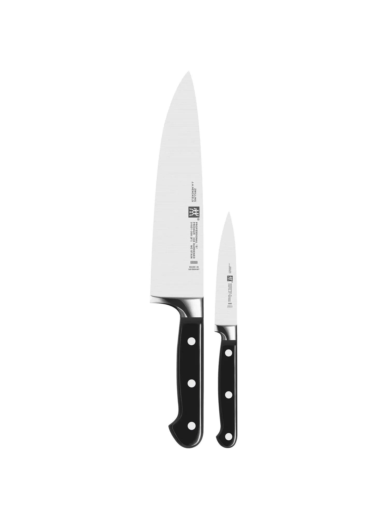 Набор кухонных ножей ZWILLING Professional S, 2 предмета, шеф-нож/овощной нож — изображение 1 из 3, черный