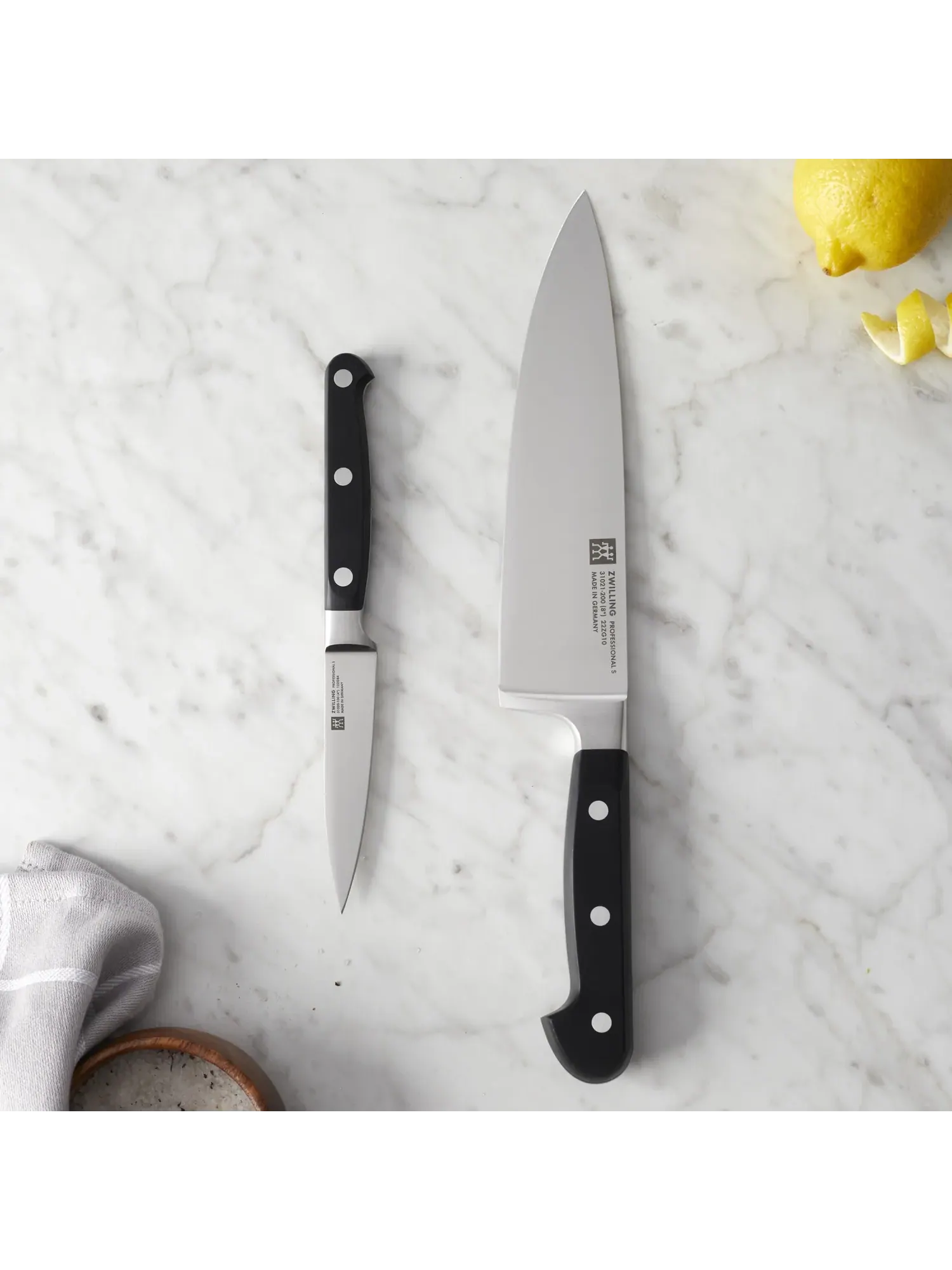 Набор кухонных ножей ZWILLING Professional S, 2 предмета, шеф-нож/овощной нож — изображение 3 из 3, черный