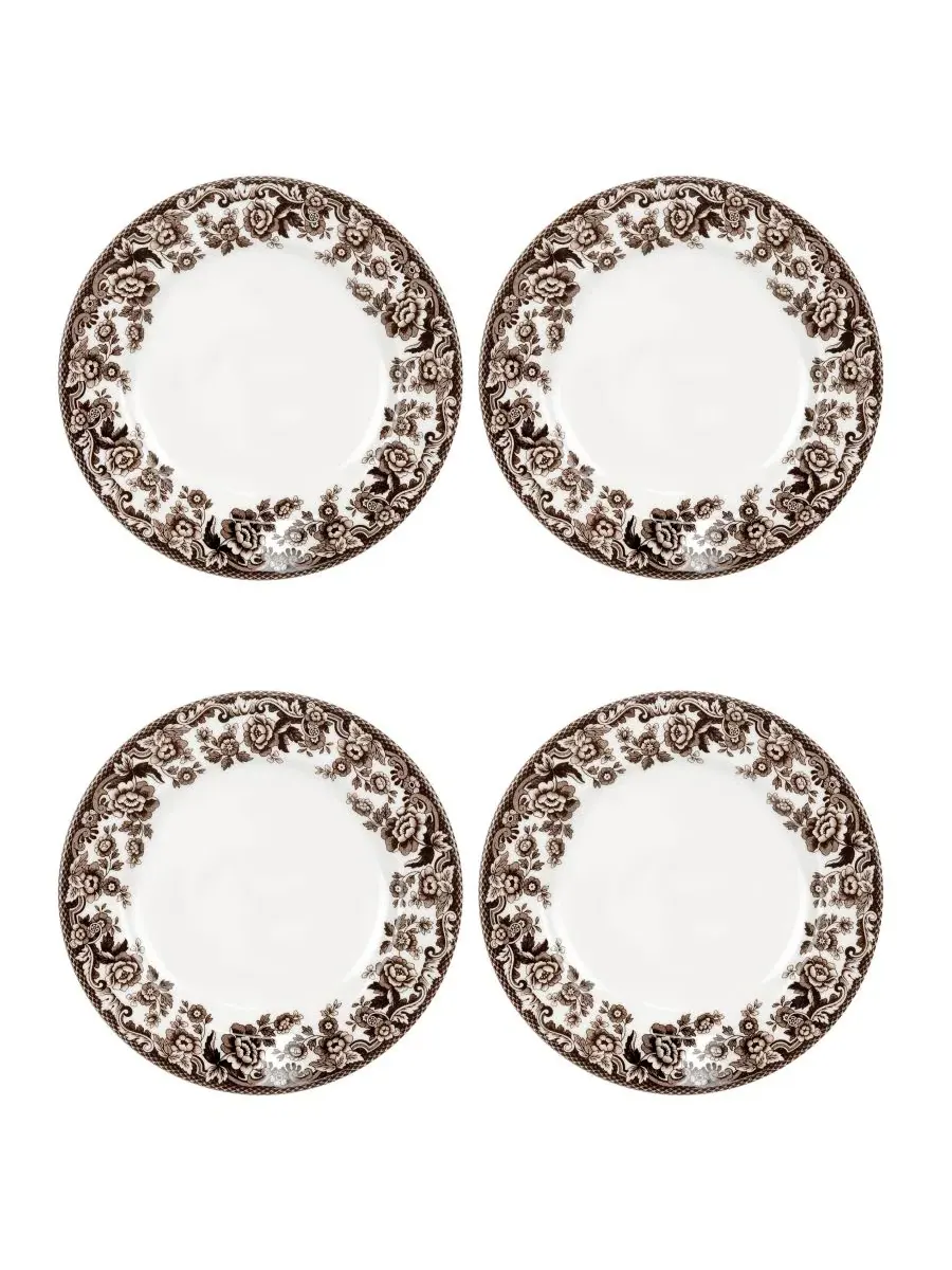 Набор салатных тарелок Delamere, 4 штуки Spode — изображение 3 из 5, коричневый