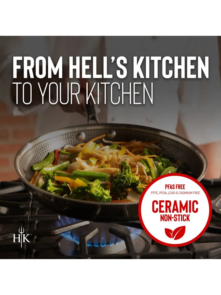 Керамическая гибридная антипригарная сковорода диаметром 8 дюймов Hell's Kitchen — изображение 6 из 6, серебряный