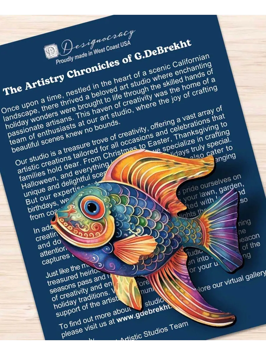 Набор деревянных елочных игрушек-прищепок Fish Designocracy — изображение 5 из 8, мульти