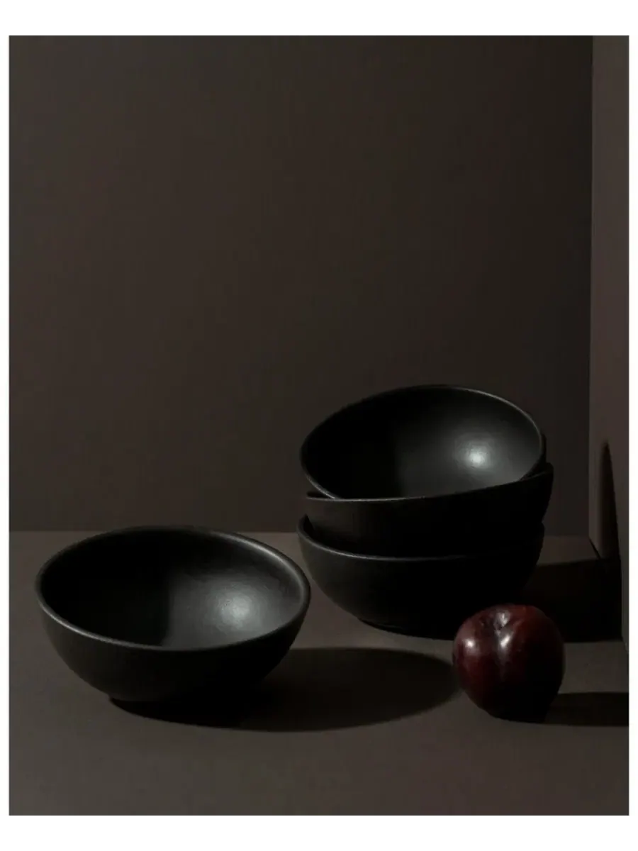 Набор из 4 пиал Dadasi 0,3 л Gharyan Stoneware — изображение 3 из 3, черный
