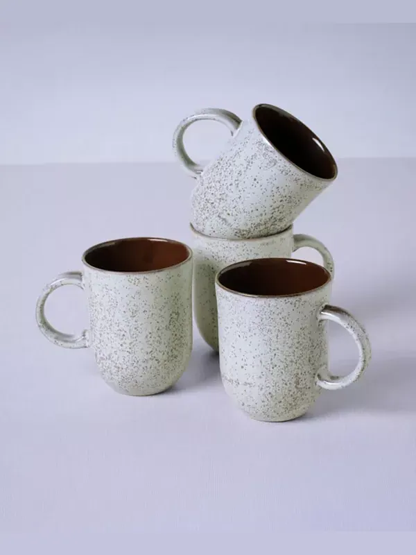 Керамические кружки-коуп, набор из 4 шт. Porto Brasil — изображение 2 из 4, зеленый