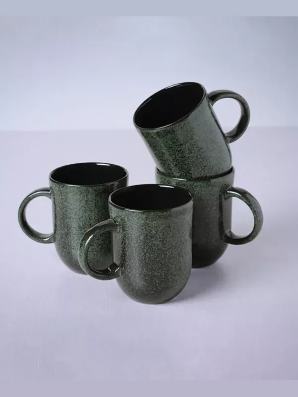 Керамические кружки-коуп, набор из 4 шт. Porto Brasil — изображение 2 из 4, зеленый