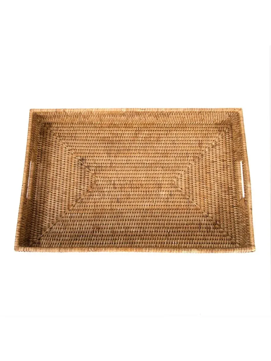 Прямоугольный поднос с вырезанными ручками от компании Artifacts Trading Company — коричневый