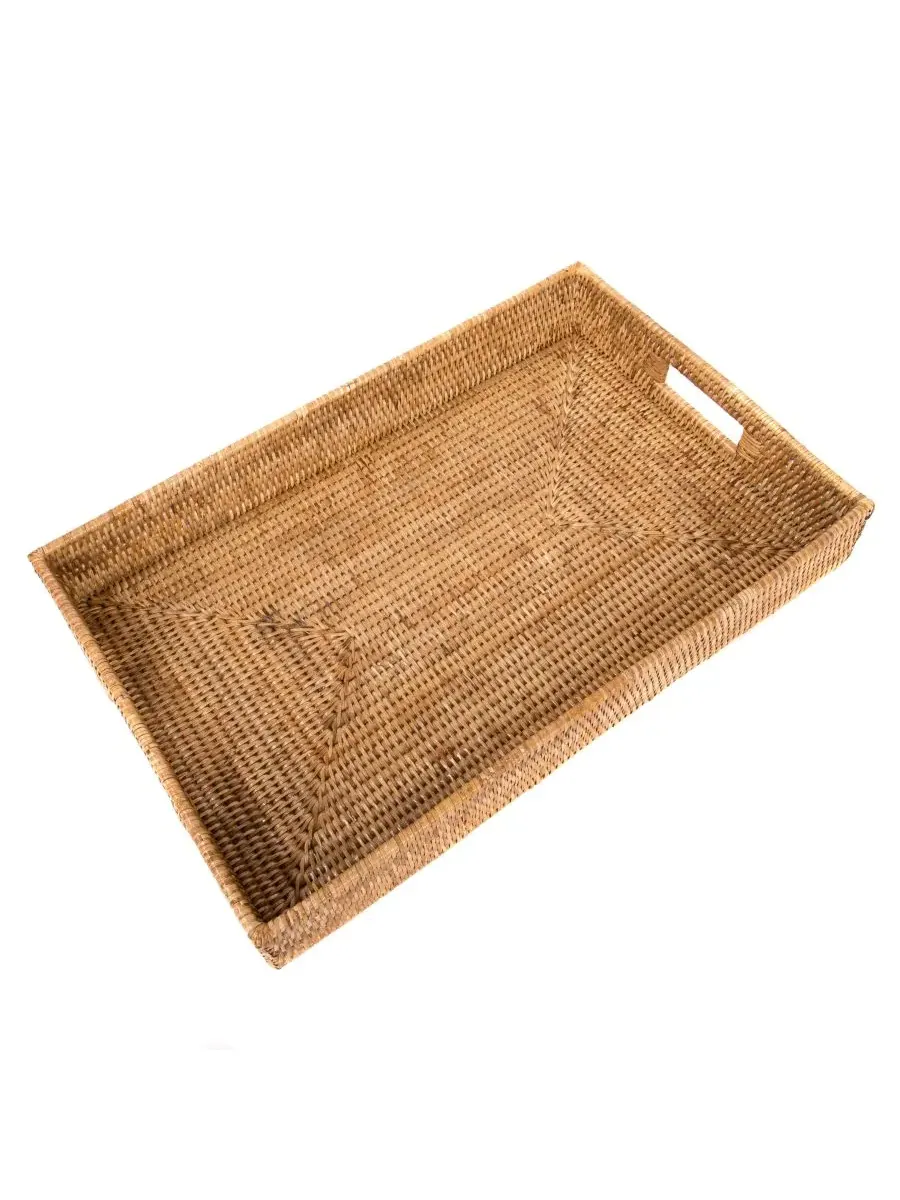 Прямоугольный поднос с вырезанными ручками от компании Artifacts Trading Company — изображение 2 из 4, коричневый