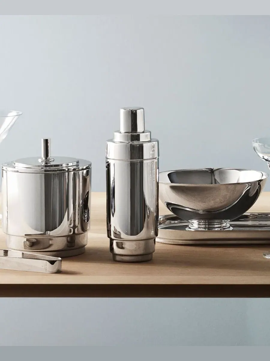 Ведро для льда и щипцы для льда «Манхэттен» Georg Jensen — изображение 2 из 2, серебряный