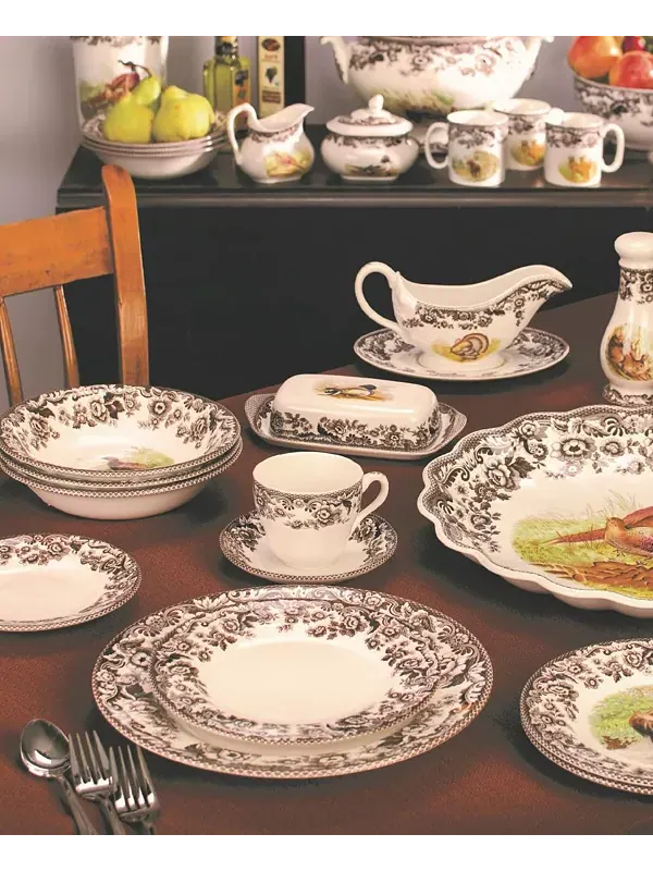 Обеденные тарелки с изображением лесного кролика, набор из 4 шт. Spode — изображение 2 из 2, коричневый