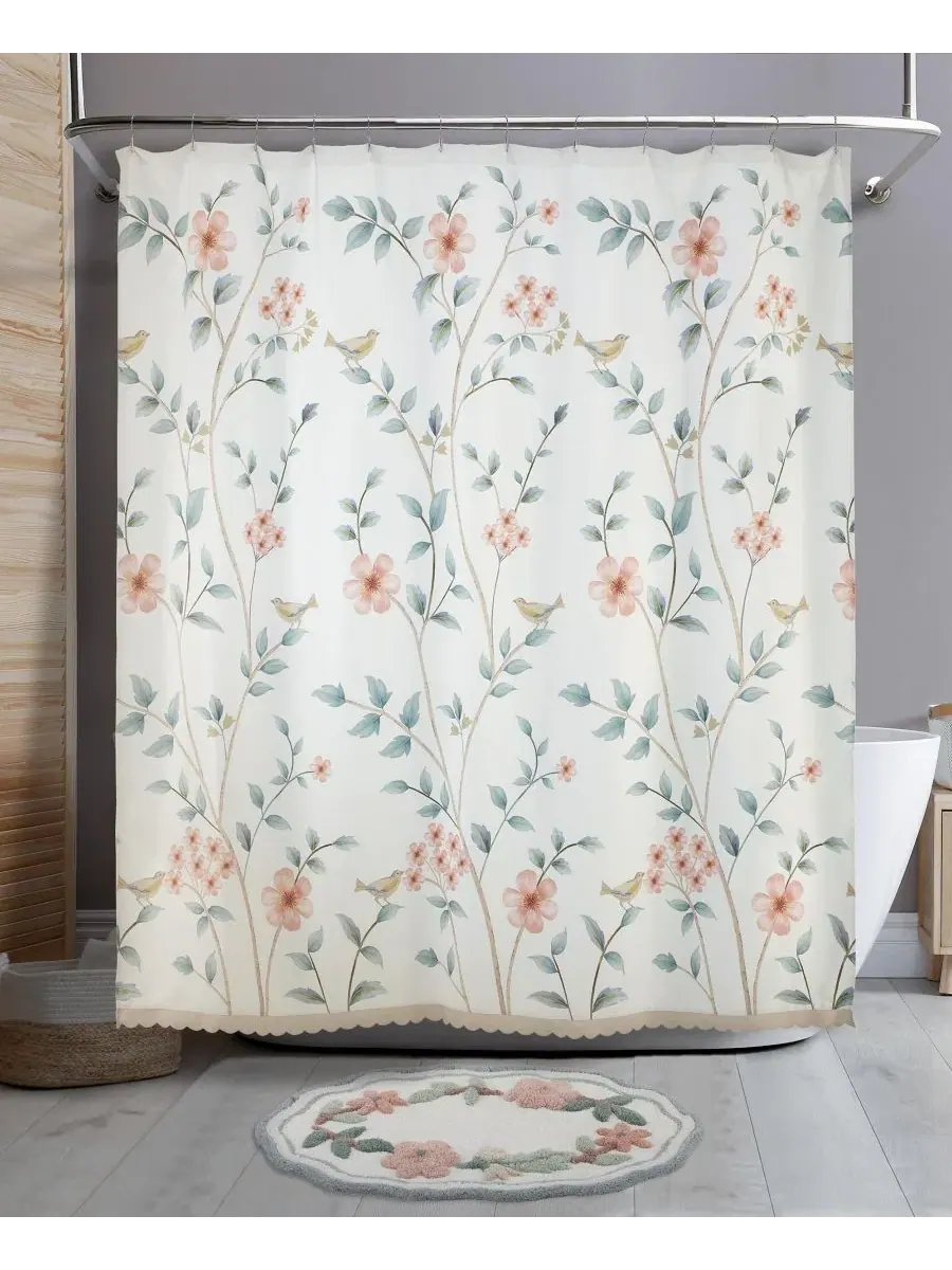 Занавеска для душа Pretty Birds, 183 см x 183 см Avanti — изображение 1 из 3, прозрачный