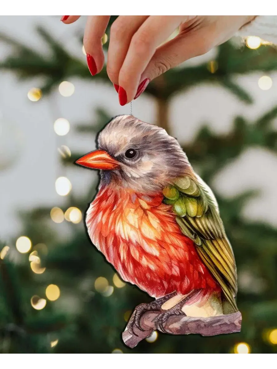 Набор елочных украшений Colorful Birds Holiday Ornaments, Set of 3 Designocracy — изображение 5 из 6, мульти
