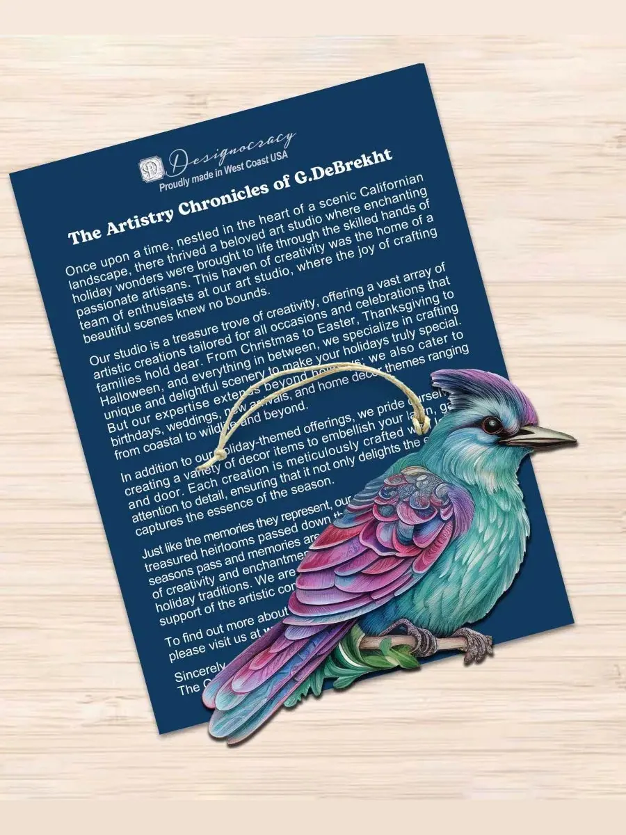 Набор елочных украшений Colorful Birds Holiday Ornaments, Set of 3 Designocracy — изображение 6 из 6, мульти
