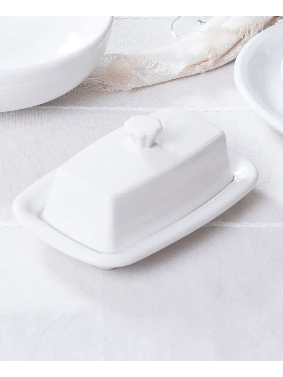 Большое блюдо для масла с крышкой Fiesta Fiesta White — изображение 2 из 5, белый