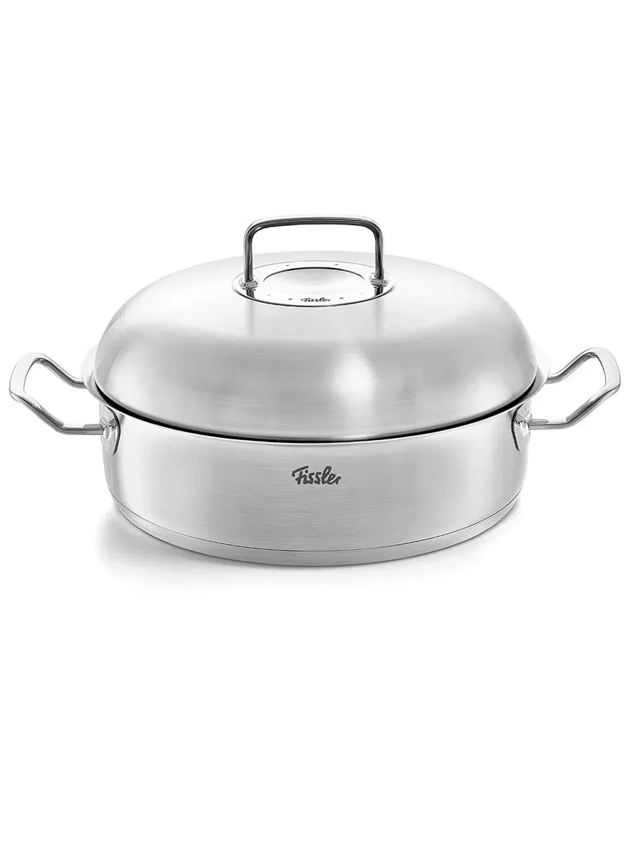 Жаровня Original-Profi из нержавеющей стали объемом 5 л с высокой купольной крышкой Fissler — мульти