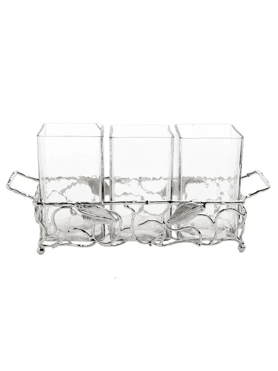 Подставка для столовых приборов в форме листа с коваными вставками, 29 x 8,3 см Classic Touch — изображение 1 из 1