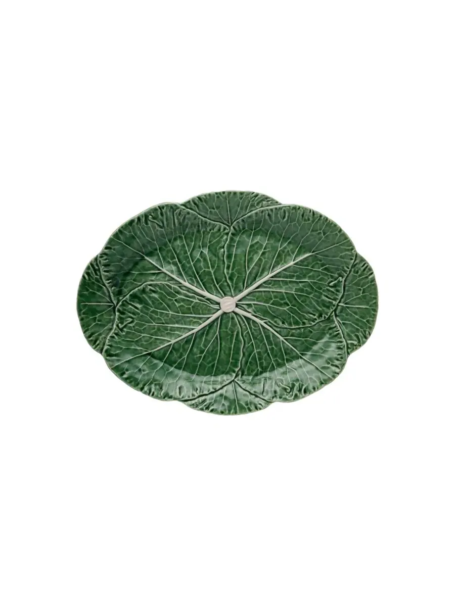 Большое овальное блюдо Cabbage Large Oval Platter Bordallo Pinheiro — изображение 1 из 3, зеленый