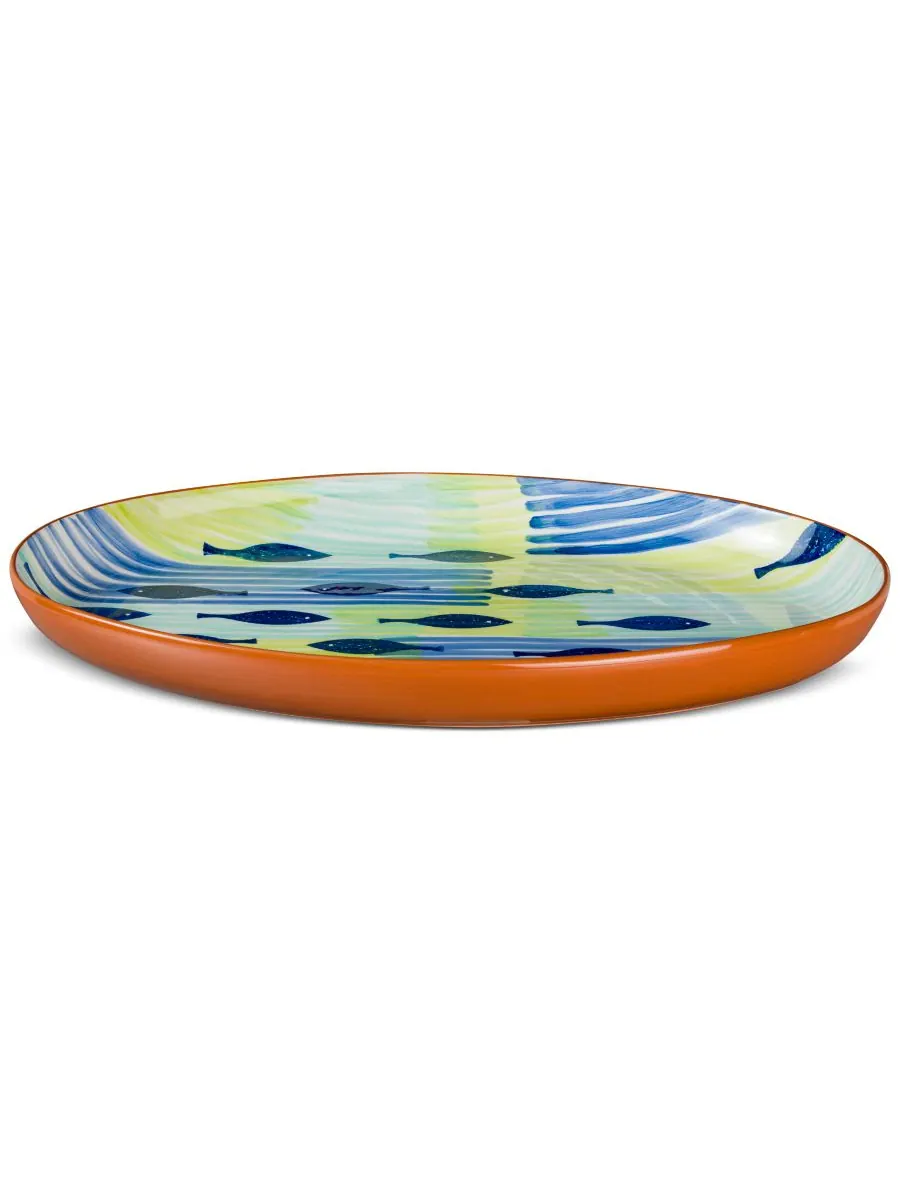Овальное блюдо Costa Azul Pescador Euro Ceramica — изображение 2 из 3, синий