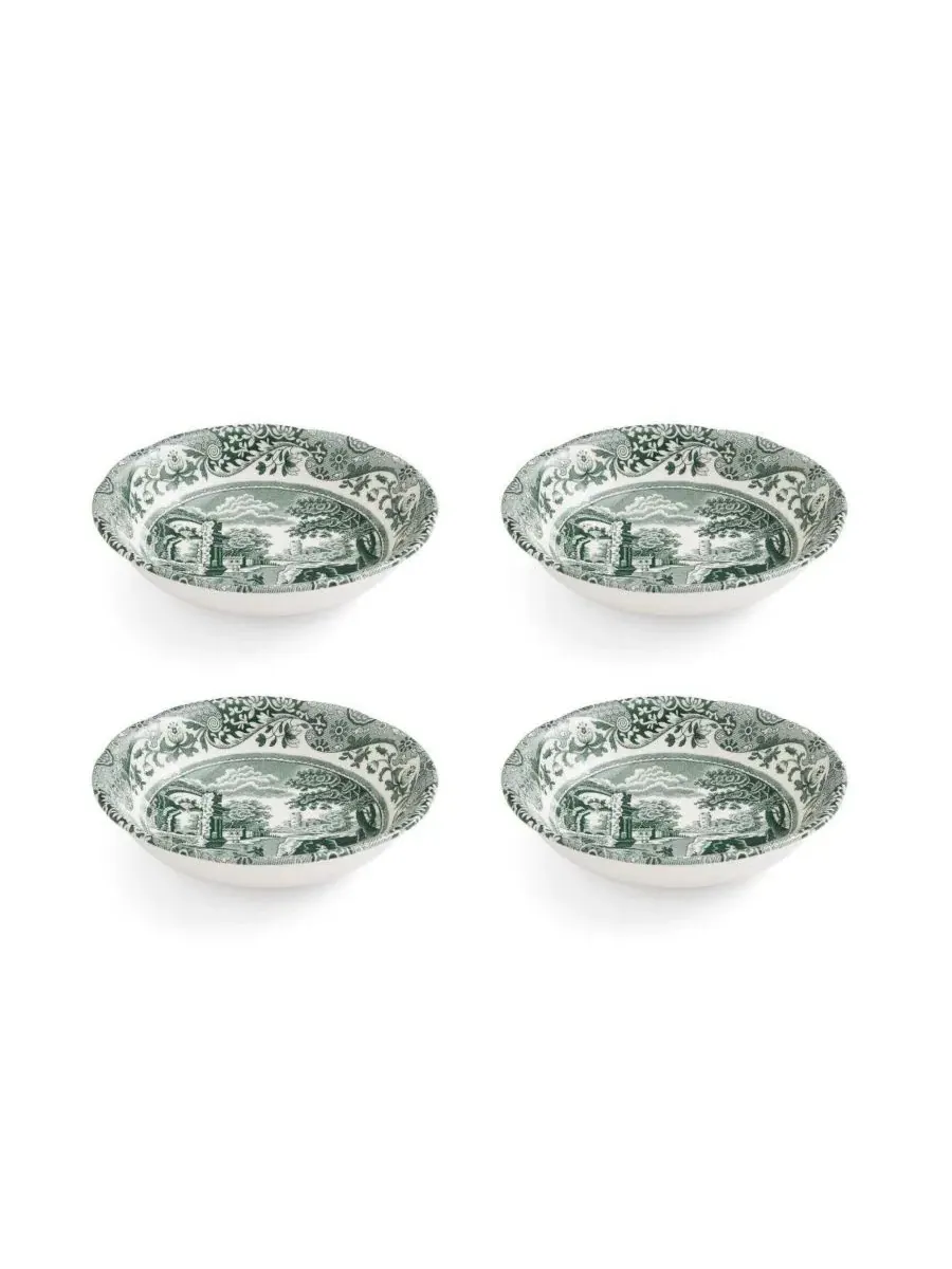 Набор из 4 итальянских мисок для хлопьев Heritage Green Spode