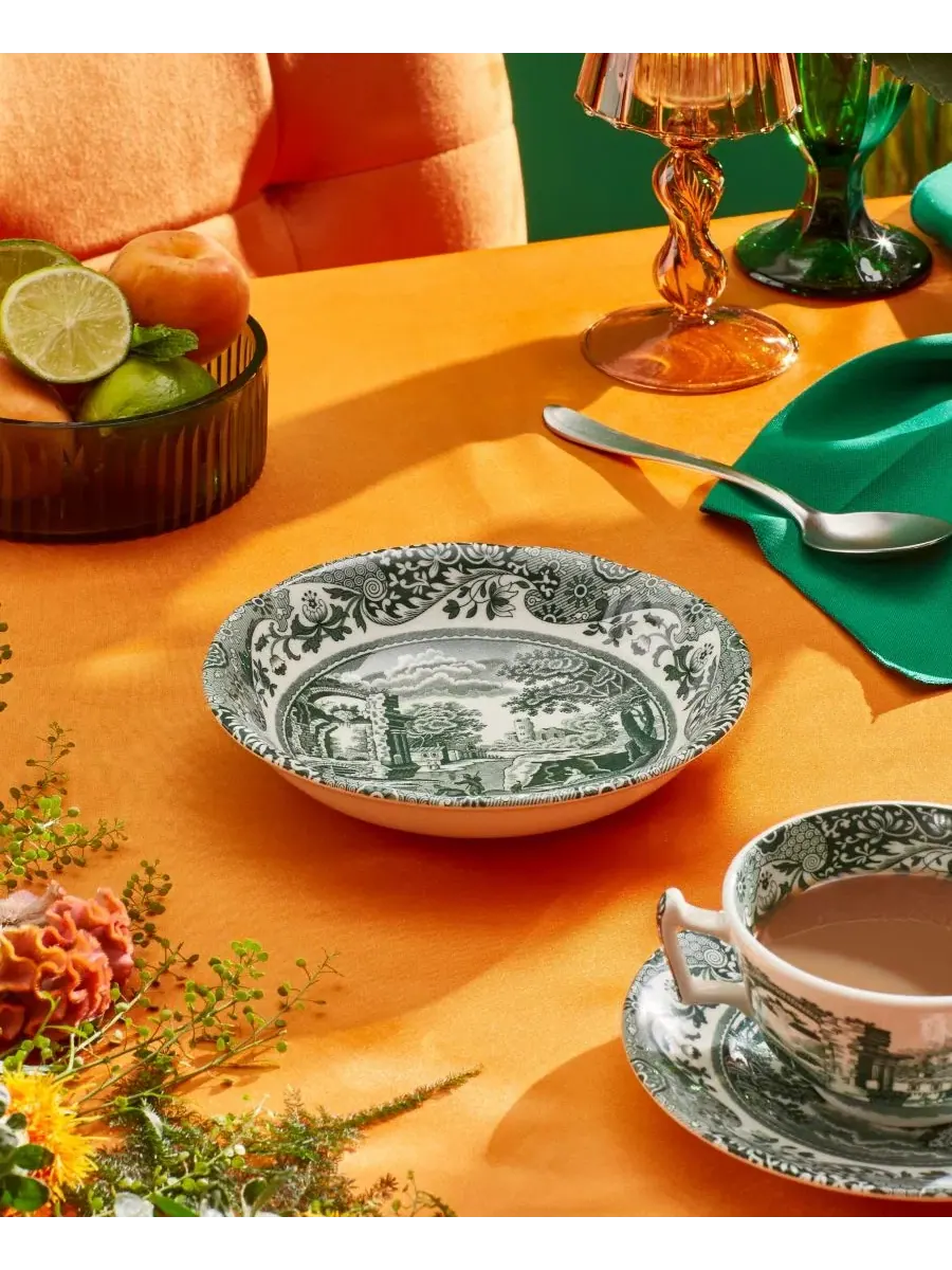 Набор из 4 итальянских мисок для хлопьев Heritage Green Spode — изображение 3 из 10, зеленый