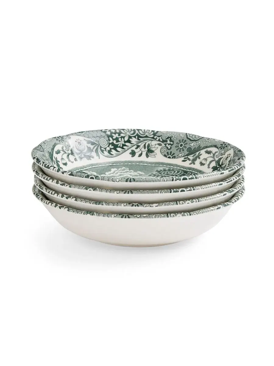 Набор из 4 итальянских мисок для хлопьев Heritage Green Spode — изображение 8 из 10, зеленый