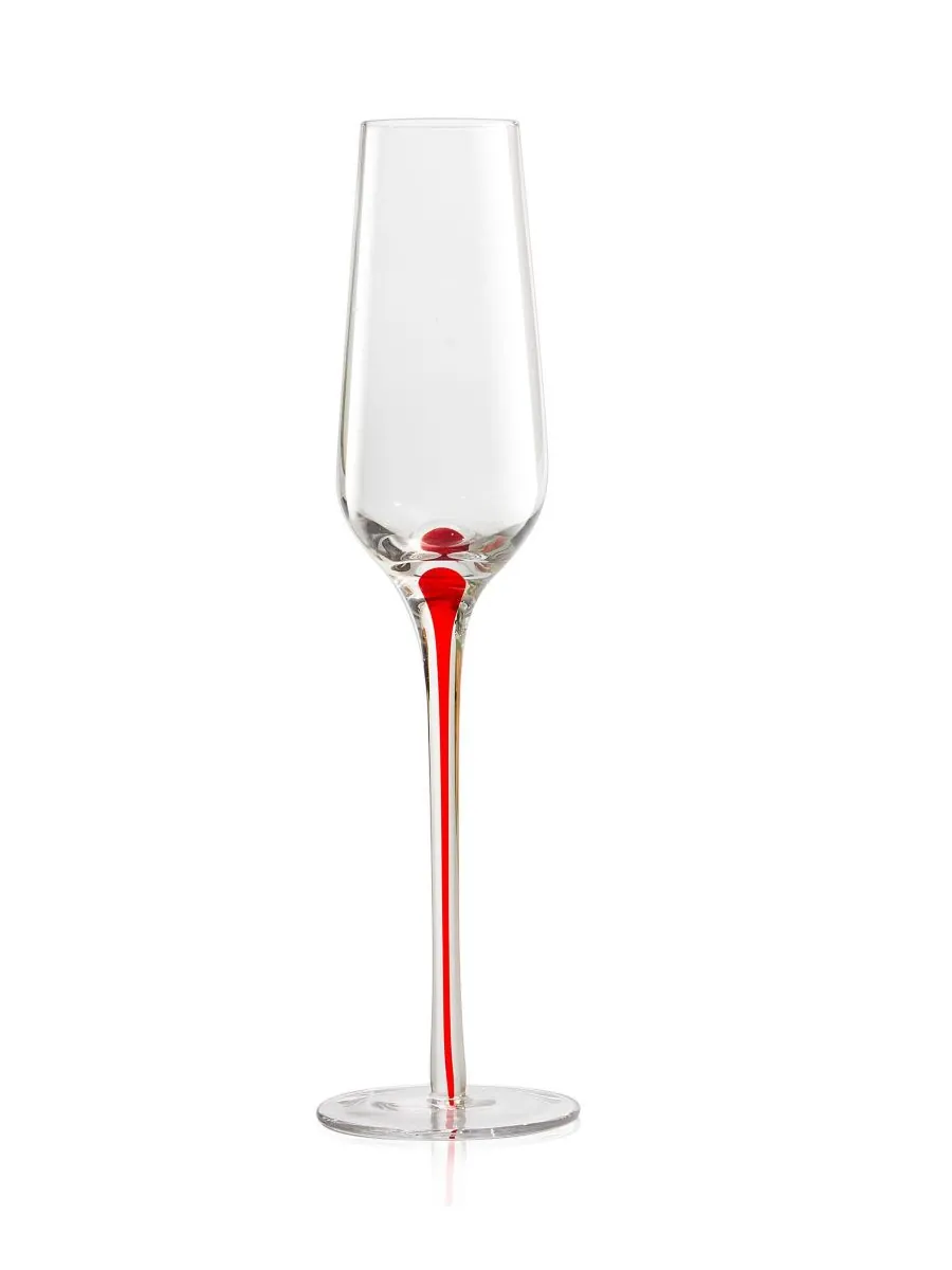 Набор из 4 флейт "Tempest" Qualia Glass — изображение 2 из 4, прозрачный красный