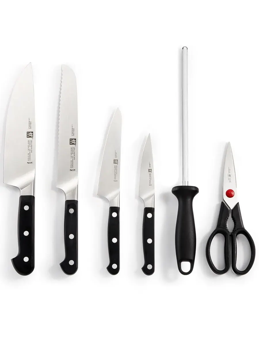 Набор кухонных ножей в блоке ZWILLING Pro, 7 предметов, натуральный/бамбук — изображение 2 из 4, бежевый