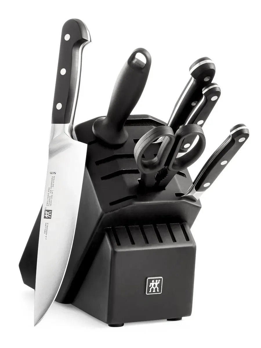 Набор кухонных ножей в блоке ZWILLING Pro, 7 предметов, натуральный/бамбук — изображение 4 из 4, бежевый