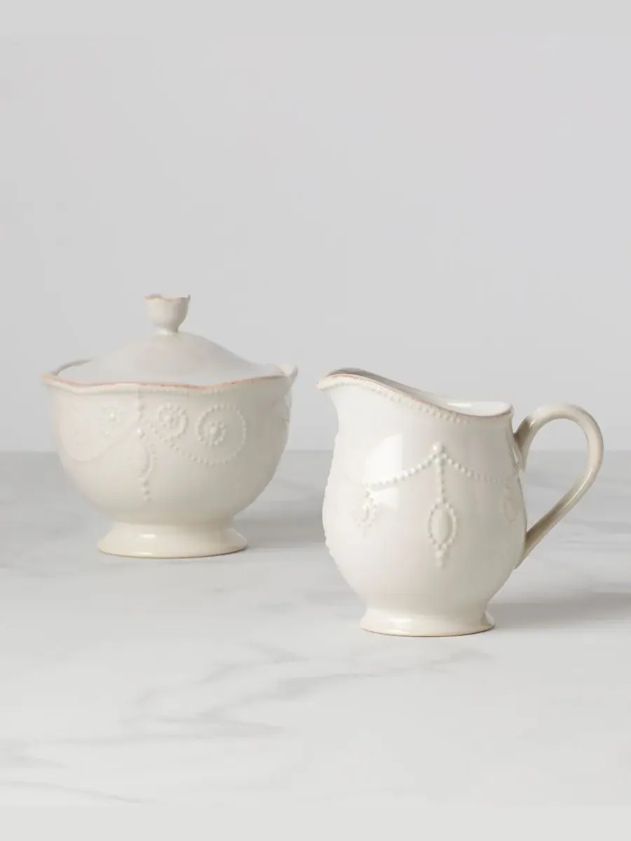 Столовый сервиз, французский набор для сахара и сливок Perle Lenox — изображение 2 из 3, белый