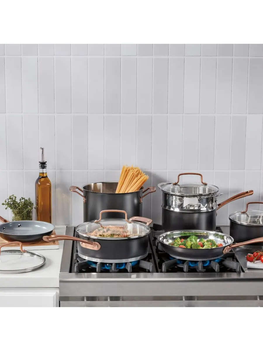 Cuisinart Набор посуды «Матовый черный элегантный», 11 предметов — изображение 2 из 10