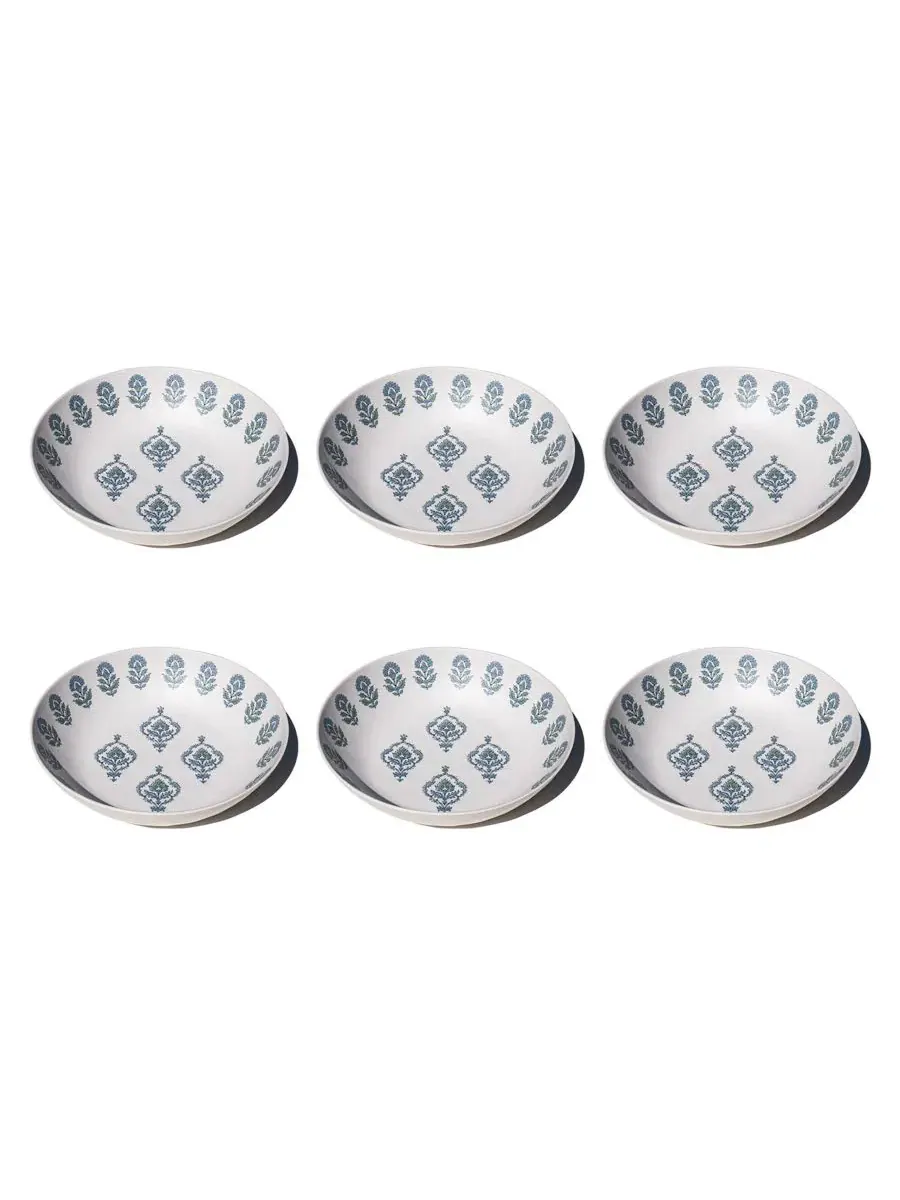 Набор из 6 низких мисок Kashmir NewWave Melamine Abode Homewares — изображение 1 из 4, синий