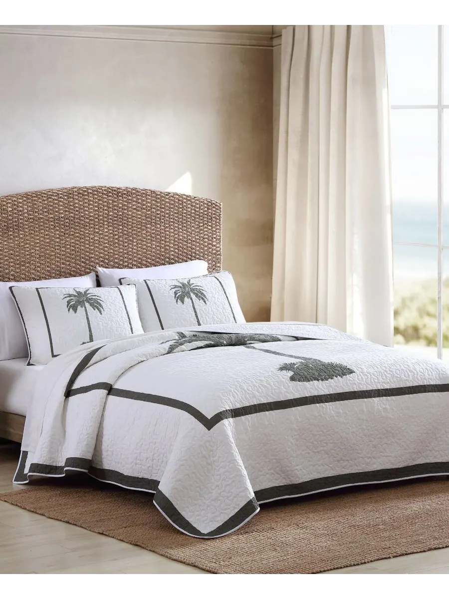 Стеганое одеяло Palm Island, размер Full/Queen Tommy Bahama Home — изображение 4 из 9, серый