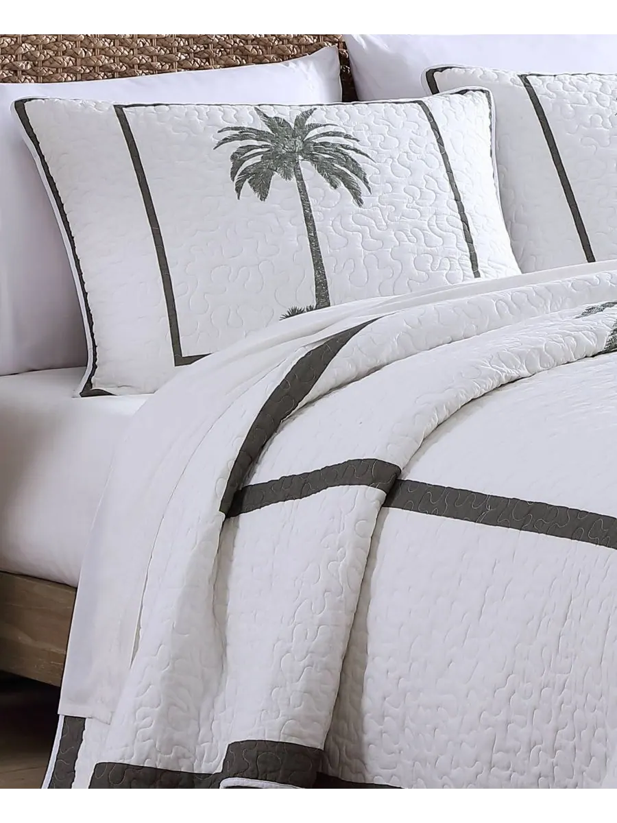 Стеганое одеяло Palm Island, размер Full/Queen Tommy Bahama Home — изображение 6 из 9, серый
