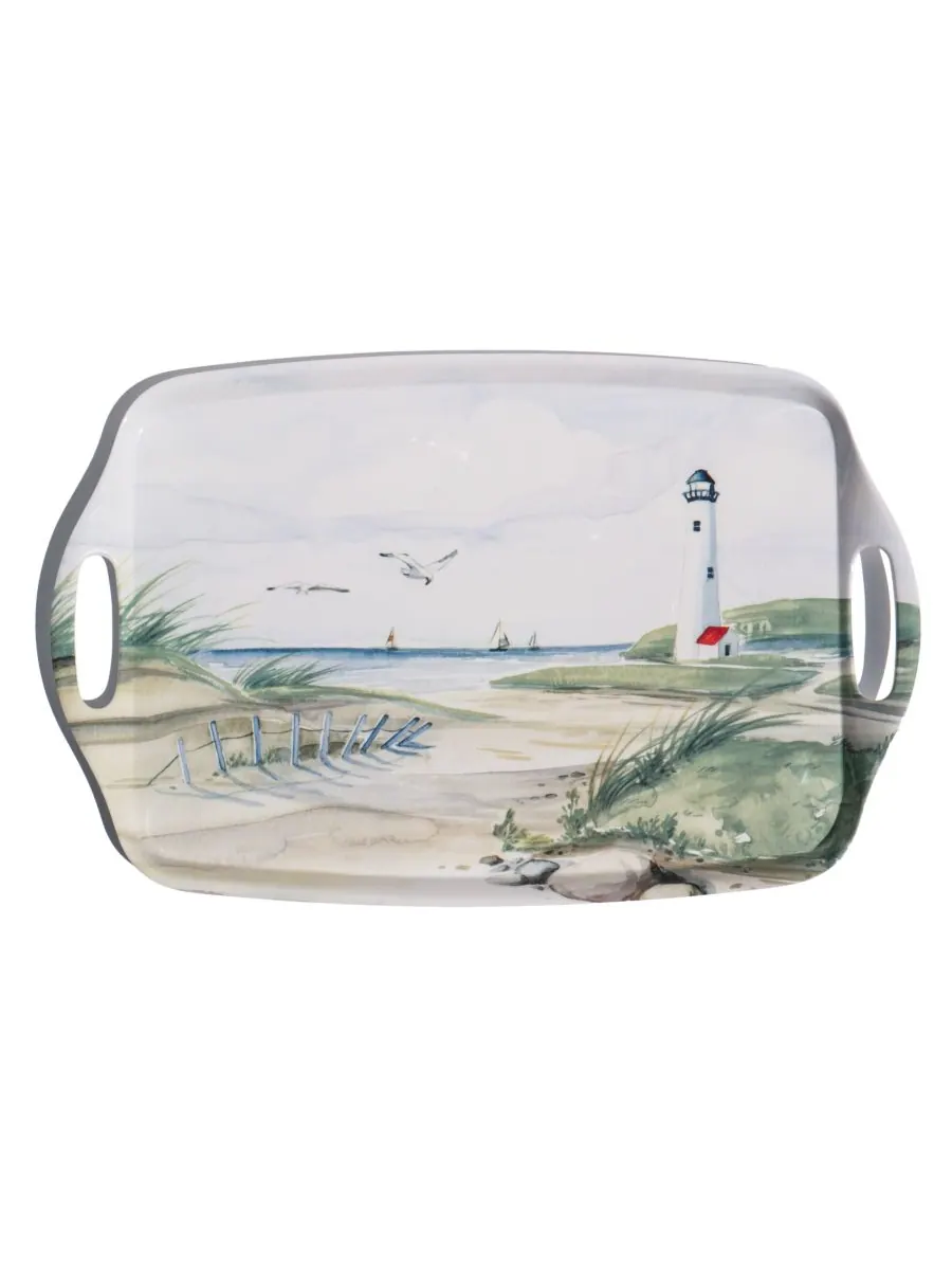 Поднос с ручкой By The Shore, 19,1 дюйма Abode Homewares — изображение 1 из 2, белый