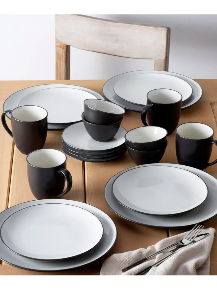 Набор посуды Colorwave Coupe из 20 предметов, на 4 персоны Noritake — изображение 3 из 4, серый