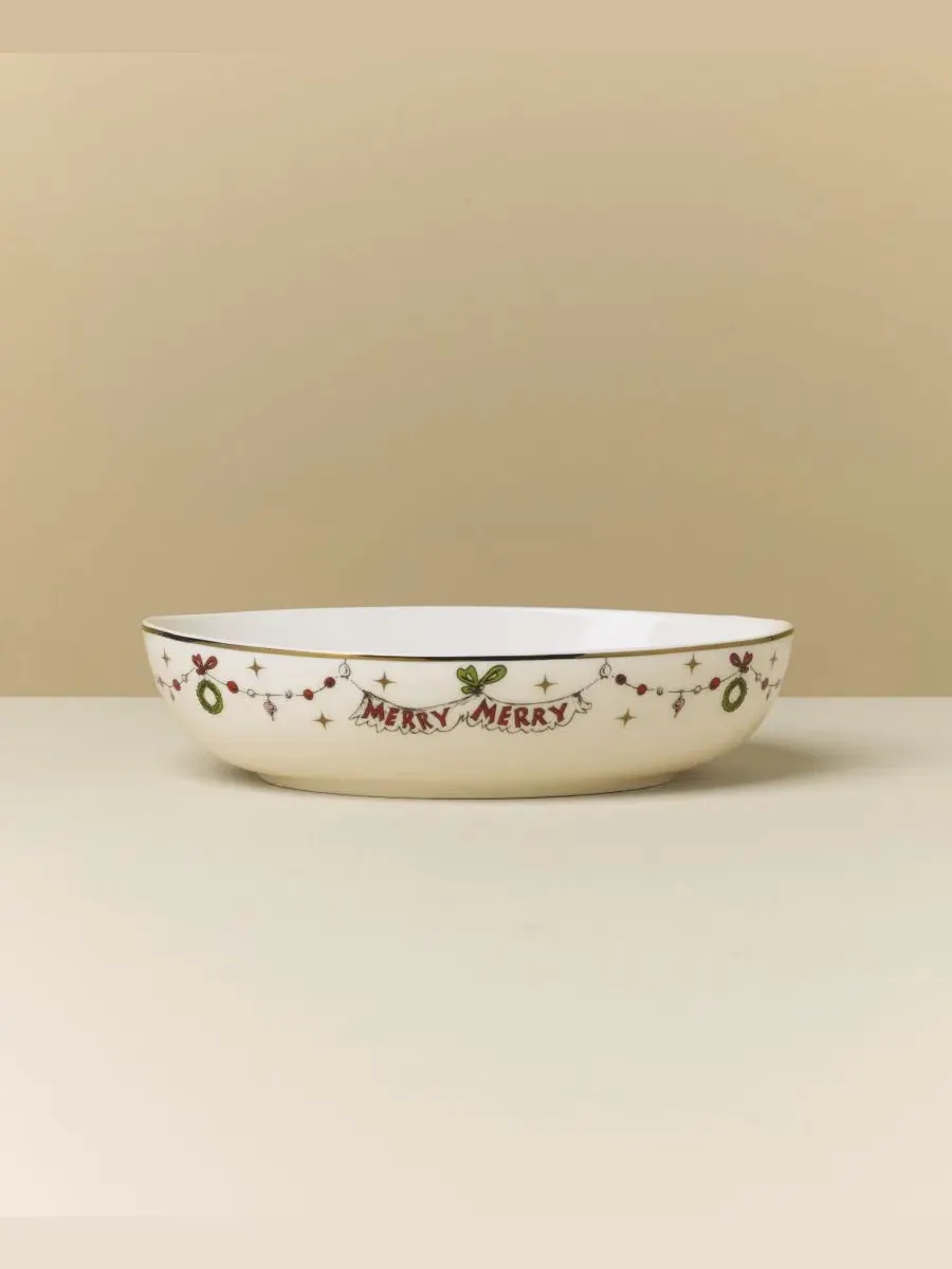 Сервировочная овальная миска Merry Grinchmas Lenox — изображение 3 из 4, белый